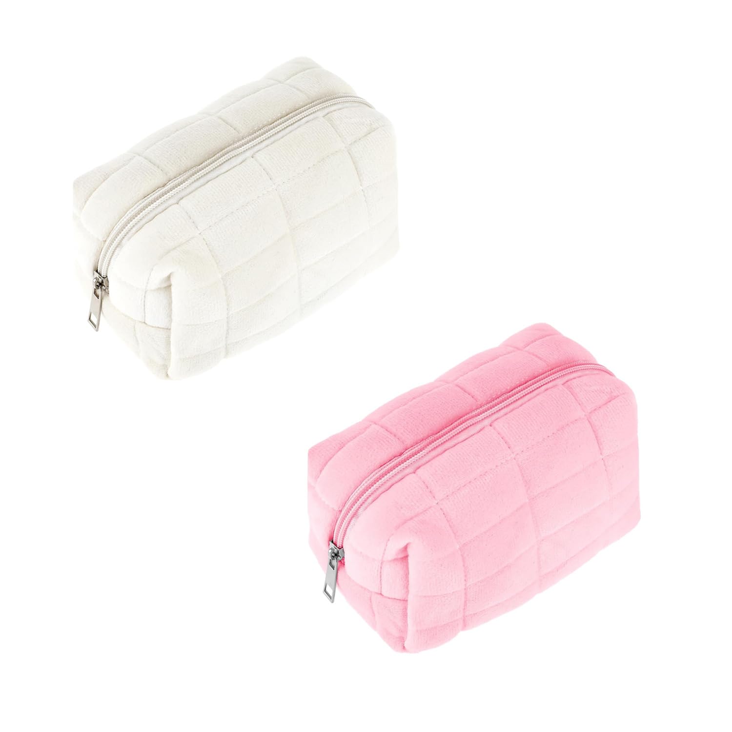 2 Pack Make Up Bag, Cosmetic Bags for Travel Mini Makeup Bag with Smooth Zipper