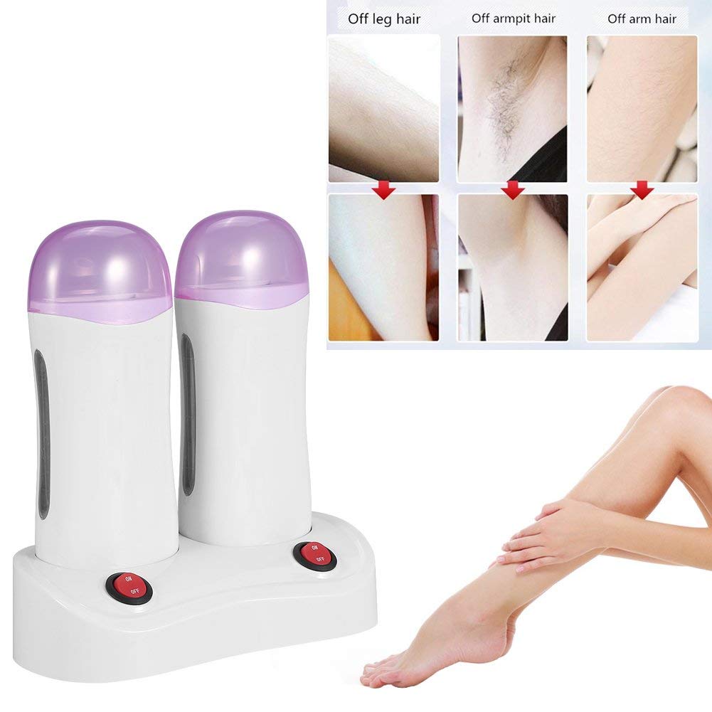 Sonew Macchina per la depilazione del corpo,Riscaldatore a rullo Depilatorio a doppia cera,Epilazione semplice rapida rimozione dei ,Gamba, Ascella, Bras,ecc