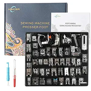 Aiskaer Professional 48pcs Sewing Machine Presser Feet Set for Brother, Babylock, Singer, Janome, Elna, Toyota, New Home, Simplicity, Kenmore,