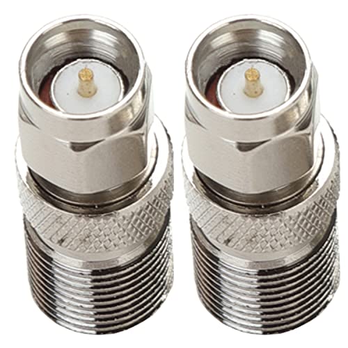 Fohevers 2 Pcs SMA Male to F Type Female Coaxial Connector SMA Connector to F-Type RF Coax Adapter for FM/AM/Radio DAB Antenna TV Aerial WIFI Video - Image 2