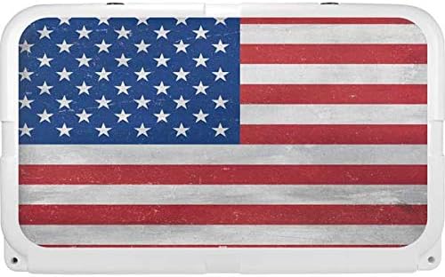 Skinit Decal Skin Compatible with YETI Tundra 45 Hard Cooler - Originally Designed American Flag Distressed Design