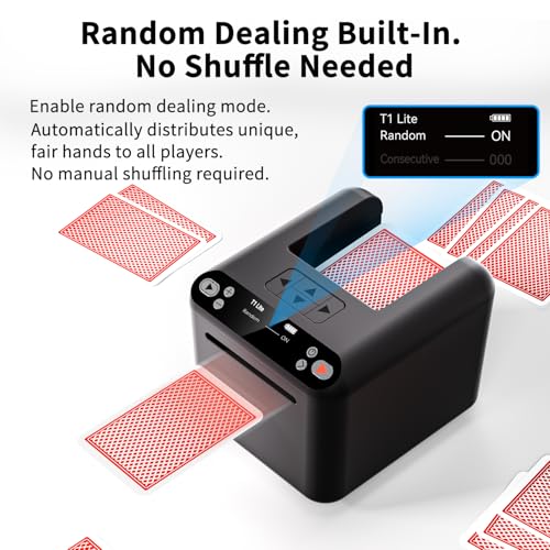 Image of Automatic Card Dealer Machine for 1-3 Decks, Random Dealing Built-in(No Shuffle Needed), Rechargeable, Remote Card Calling, Supports Up to 12 Players, Preset Games for Poker, UNO, Blackjack & More