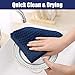 Homaxy Microfiber Waffle Weave Kitchen Towels, 16 x 28 Inch Ultra Absorbent and Solid Color Dish Towels, 4 Pack, Navy Blue