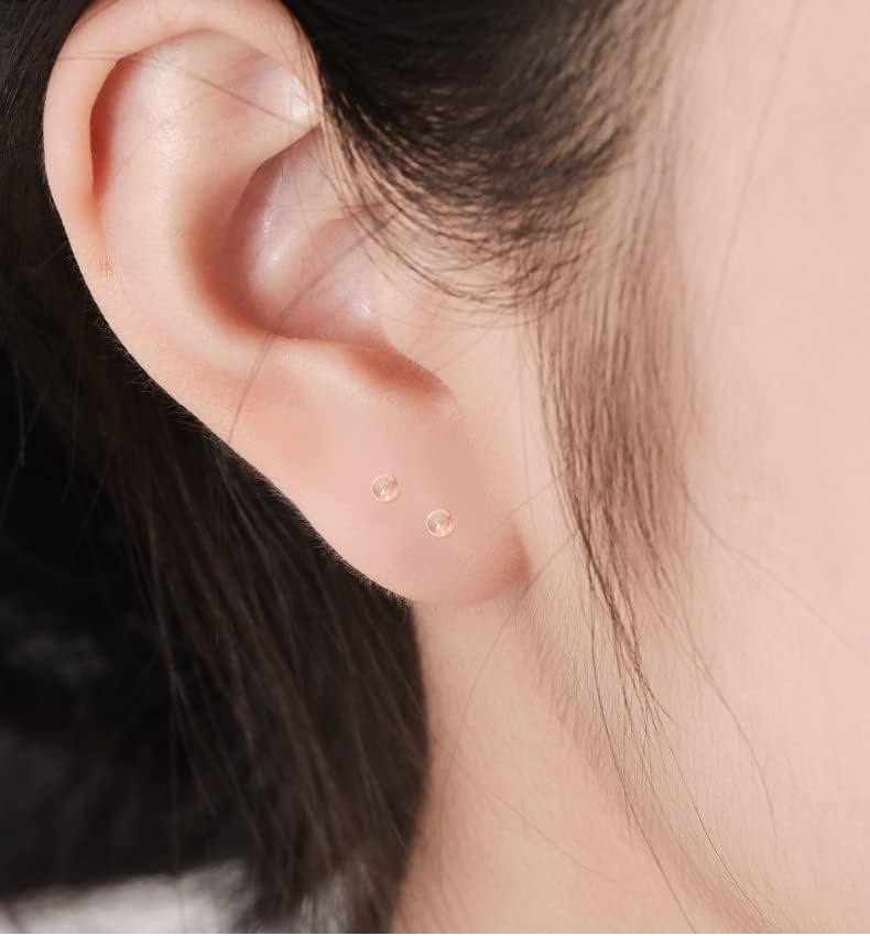 Elfstone 3mm Invisible Plastic Earrings Blank Pins Stud Tiny Head Findings DIY Supplies (200 pieces/100 Pairs)