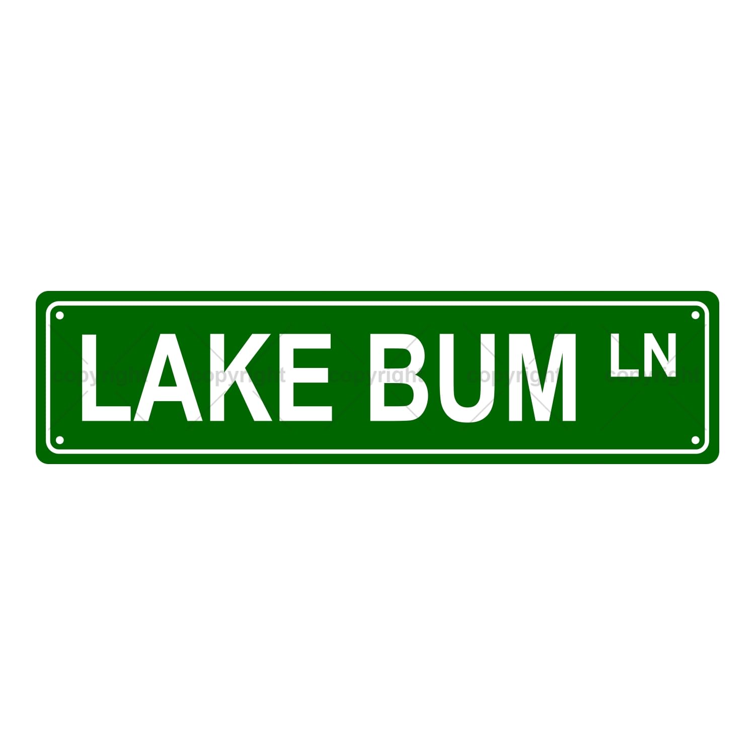 Lake Bum Ln People Metal Tin Street Sign Bar Cafe Garage Cave Home Room Wall Bathroom Farmhouse Garden Porch Patio Decor,4x16 Inch
