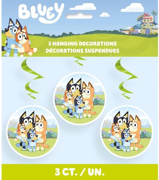 Bluey Birthday Party Supplies Bundle Pack includes Hanging Swirl Decoration - 6 Count image 4