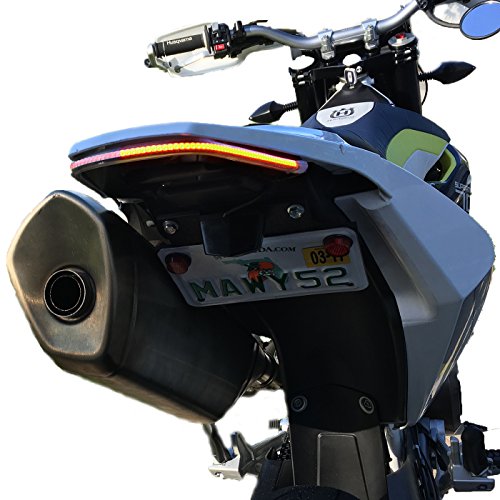 BikeLiteZ Supermoto Fender Eliminator Tail Tidy Integrated LED Tail Light to fit 16-20 Husqvarna 701 (Clear)