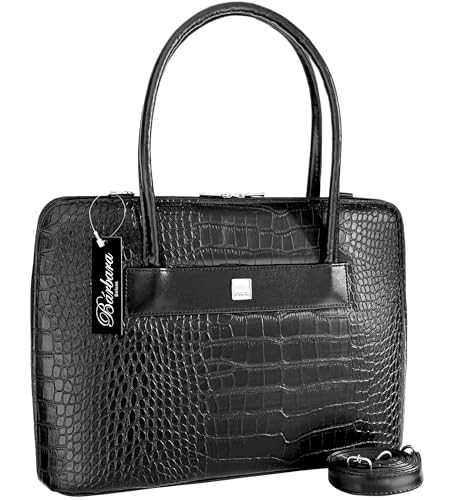 Bolsa Notebook Feminina Pasta Maleta Executiva Fashion Elegante Tablet (Preto-croco-tejus)