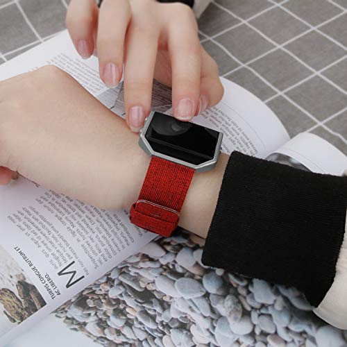 Compatible With Fitbit Blaze Bands Women Men, Woven Nylon Bands Canvas Quick Release Replacement Watch Band Wristbands Accessory Straps Bracelet Fit For Fitbit Blaze Smartwatch (Red) #TOP4