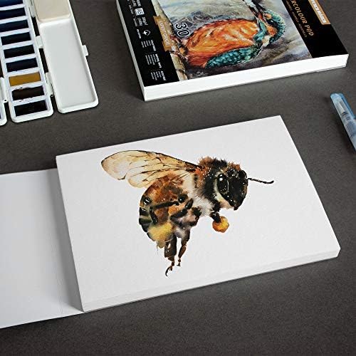 PENCILMARCH Watercolour Paper 300gsm A5 Cotton Artist Grade Water Colour Art Pad 30 Sheets Watercolor Sketchbook for Artist Student Kids Landscape Painting, Drawing and Sketching - Pack of 1