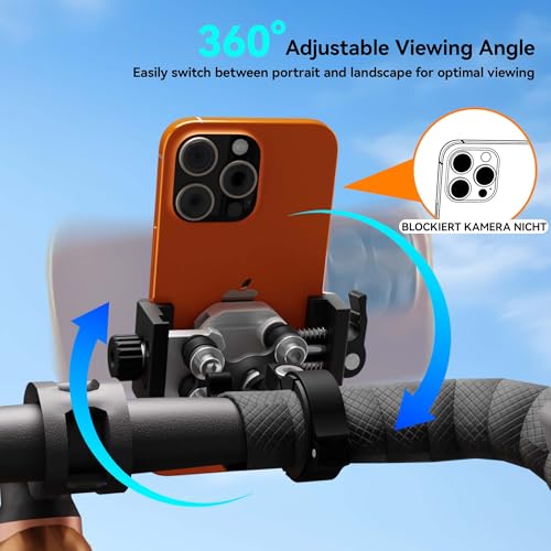 Image of Motorcycle Bike Phone Holder with Vibration Dampener, Aluminum Alloy