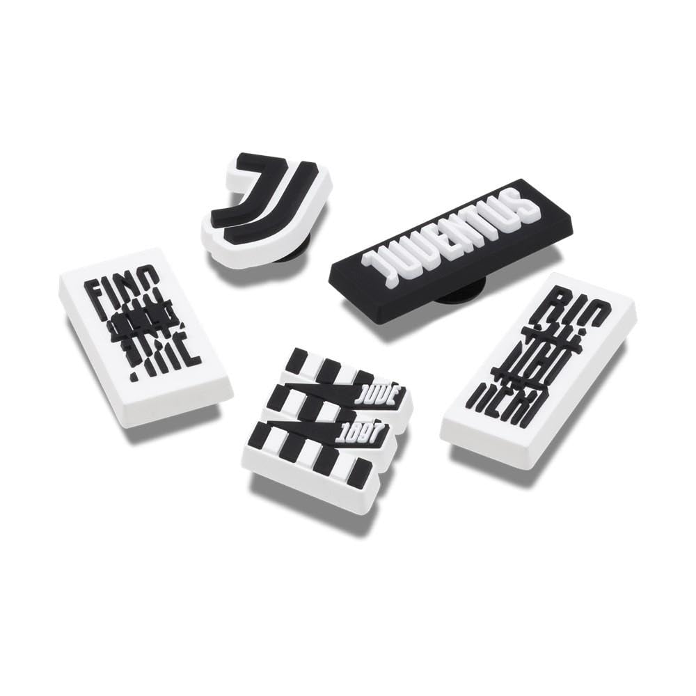 Crocs Unisex's Juventus 5-pak zawieszek do butów, wielokolorowe, jeden rozmiar, wielobarwny, Rozmiar Uniwersalny