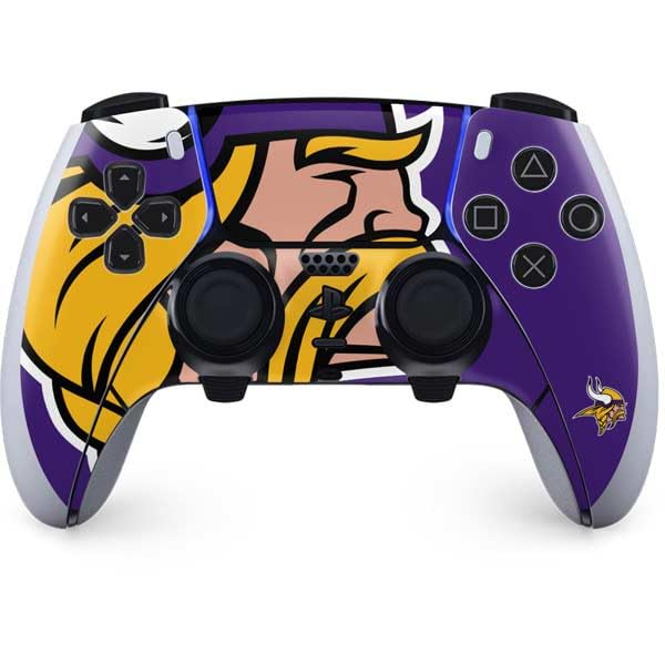 Skinit Decal Gaming Skin Compatible with PS5 DualSense Edge Pro Controller - Officially Licensed NFL Minnesota Vikings Large Logo Design