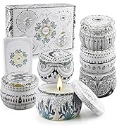 Scented Candles Set Gift for Her 6 Pack 4.4 Oz Natural Soy Wax Candles in Tarot Tin with Essentia...