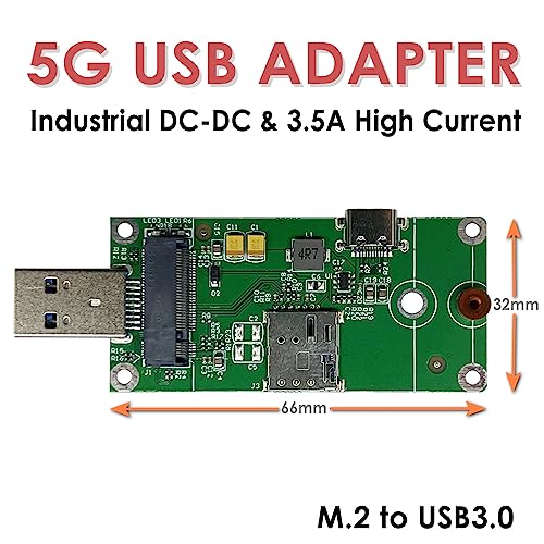 Adaptateur USB 5G LTE M.2 double alimentation Type-C et USB 3.0