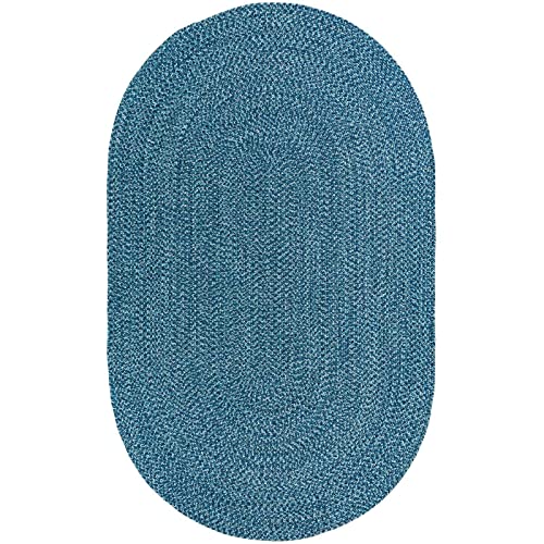 Decomall Azure Braided Oval Indoor Outdoor Area Rugs, 3’X5’ Oval Blue #TOP1