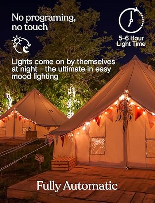 Brightech Ambience Pro ¨C Solar Power Remote Control Outdoor String Lights with Edison Bulbs ¨C Shatterproof, Commercial Grade LED Waterproof Patio Lights ¨C 1W, 3,000K, Hanging, 48 ft