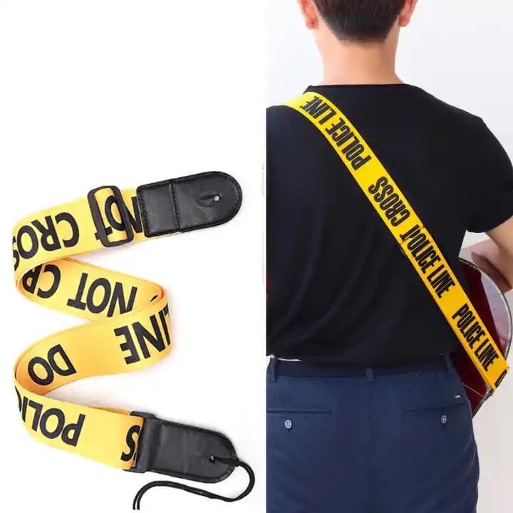 MOCKING BIRD Guitar Strap for Acoustic Adjustable Buckle Electric Guitar Strap Polyester Guitar Belt For Acoustic/Bass/Electric Guitar (Police Line) - Image 7 thumbnail