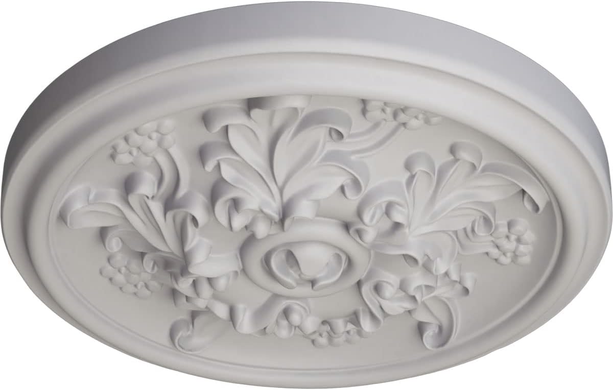 Ekena Millwork CM14KTUWF 14-1/2" x 2-3/4" Katheryn Ceiling Medallion, Ultra Pure White