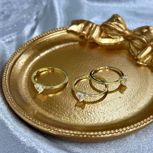 Kokoma Heart-Shaped CZ Promise Ring 925 Sterling Silver Love Heart Wedding Band Stacking Rings Eternity Engagement Rings Elegant Jewelry for Women4