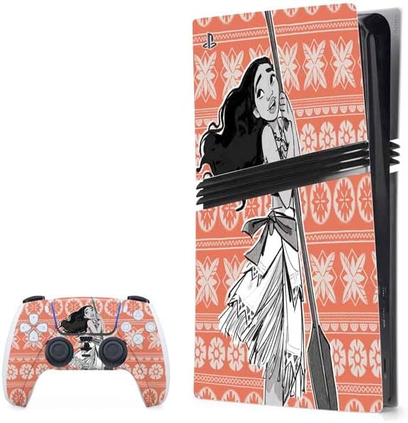 Skinit Decal Gaming Skin Compatible with PS5 Pro Bundle - Officially Licensed Disney Princess Moana Winking Art Design