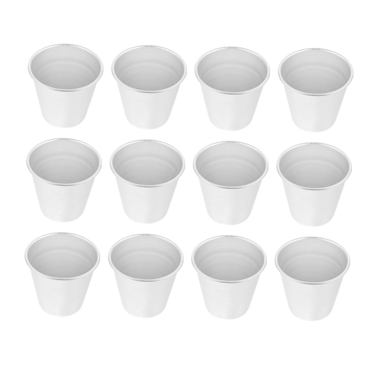 Moldes para Hornear de Aluminio Mediano Antideslizante para Postres, Tazas de Repostería Seguras y Reutilizables para Mousse y Pudín, Juego de 12 Piezas para Horno Doméstico