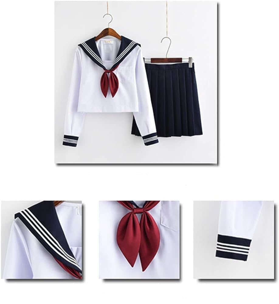 Matrosenanzug im japanischen Stil, 3-teiliges Set, weiß, Cosplay, Fotografie, Schuluniform