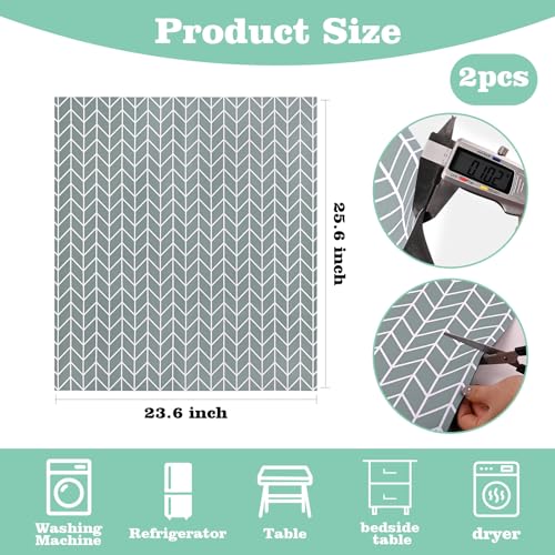 Actvty Washer and Dryer Covers for the Top, 2 Pieces 25.6\'\' x 23.6\'\' Washer Dryer Top Protector Mat, Diatomite Rubber Washing Machine Top Covers Non-Slip Scratch Protection Dust-Proof - Thumbnail 2