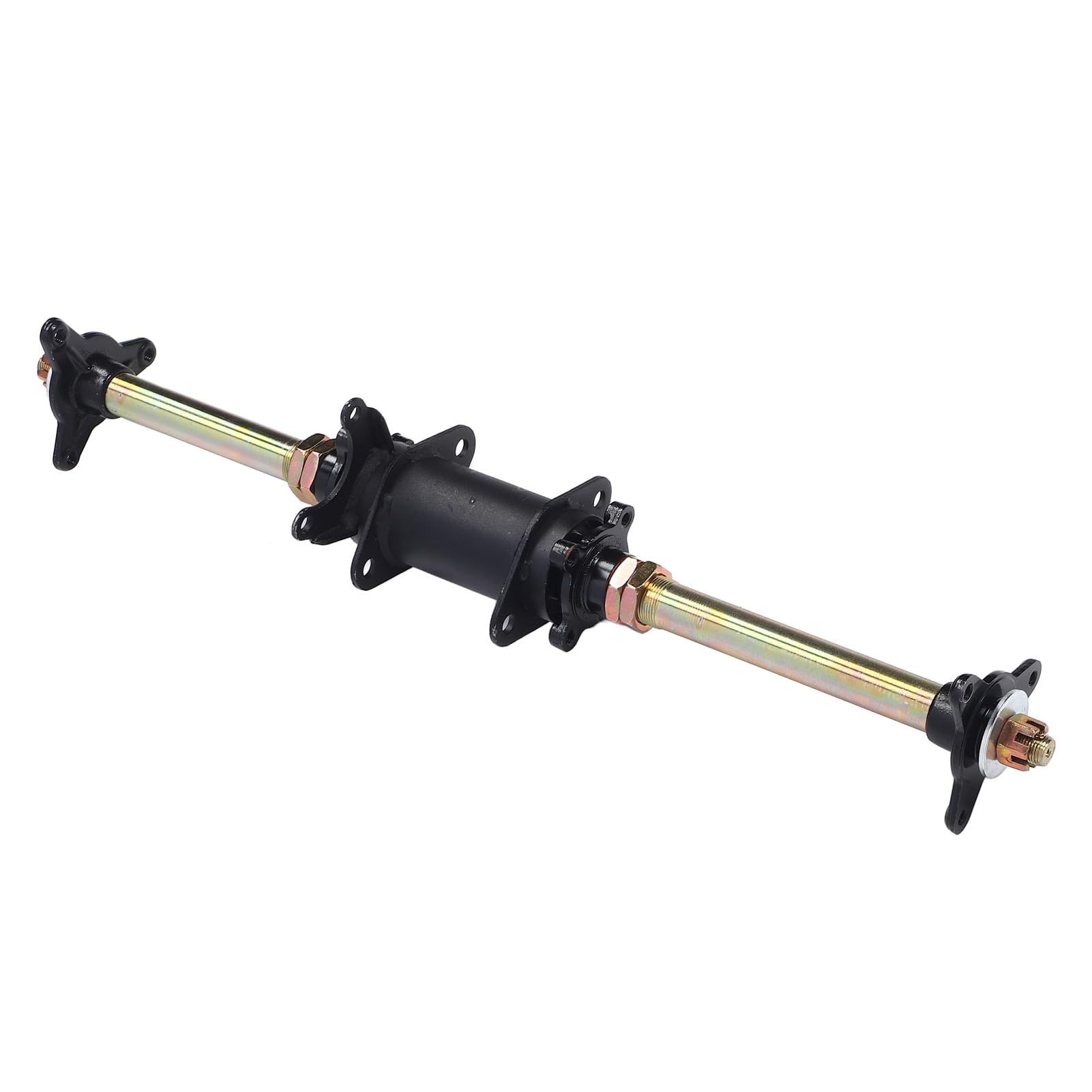 Dilwe Zestaw Tylnej Osi Gokartowej Zespół Tylnej Osi ze Stopu Stali 650 Mm X 25 Mm z Kołem łańcuchowym Kołnierze Piasty Tarczy Hamulcowej do Kartingu ATV Off Road Drift Trike DIY