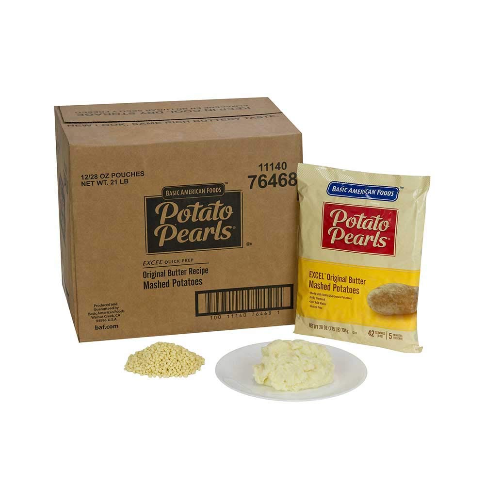 Excel Potato Pearls 28 oz. pouch, 12 pouches per case