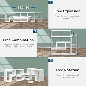 DEVAISE 3 Pieces Console TV Stand for 50 55 60 65 inch TV, TV Table Modern Entertainment Center Media Stand, Storage… 51Z7HplnlOL. SS280