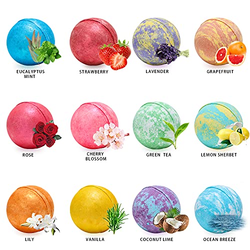 Bath Bombs Gift Set - Spa Luxetique Bubble Bath Bomb For Women, 12 Pcs Large 5Oz Fizzies Bombs Rich In Pure Essential Oils & Coconut Oils, Ideal Home Spa Bath Set, Mum Gifts, Gifts Set For Women #TOP1