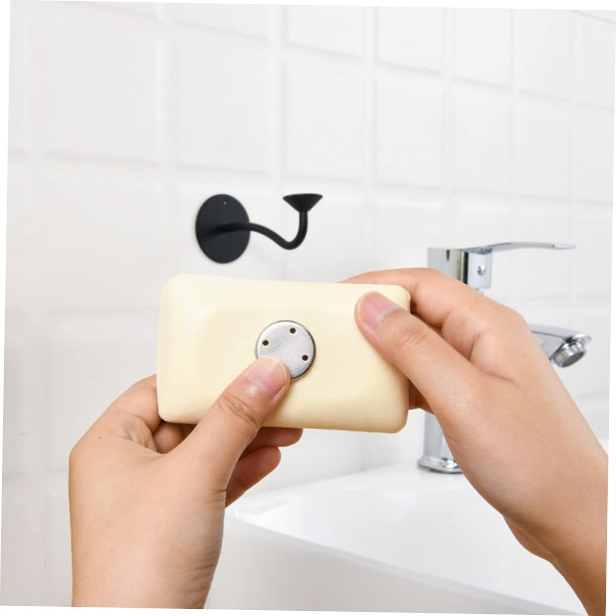 MAGICLULU 3pezzi Supporto Magnetico Per Sapone Da Bagno Mensola Ventosa Inossidabile Design Creativo Per Risparmiare Spazio Per Bagno e Cucina