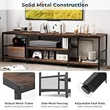 Multigot TV Stand for TVs up to 65 Inches, Industrial TV Unit Console Table with Open Storage Shelves, Metal Frame Wooden Television Cabinet Media Entertainment Center for Living Room Bedroom - Image 4