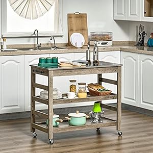 Homcomrollingkitchencartwithstainlesssteelcountertop1bottomshelf1slottedmiddleshelfand4castorwheelsgrey Urban Country Home Decor Homcom rolling kitchen cart with stainless steel countertop 1 bottom shelf 1 slotted middle shelf and 4 castor wheels grey urban country home decor