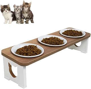 Comedouro Elevado Gato Triplo Pet MDF PN