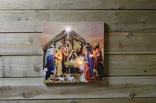 40 x 40cm Tela scema natività con luci LED