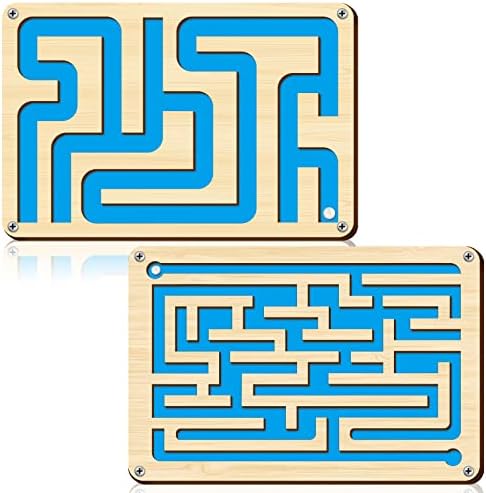 Sintuff 2 Pcs Wooden Maze Circuit Game, Easy to Hard Levels, Dementia Activities for Seniors Elderly Alzheimers Products Maze Toy Gifts for Alzheimer’s Patients, Improving Skills and Coordination