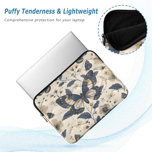 Funda para portátil beige con diseño de mariposas 13-14 pulgadas miniatura 5