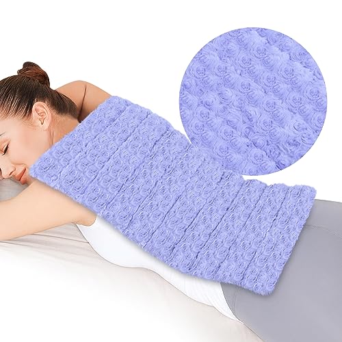 REVIX Extra Large Heating Pad Microwavable for Back with Moist Heat, Microwave Heated Wrap for Full Back, Neck Shoulder and Muscles, Rose Velvet XXL Rice Bean Bag