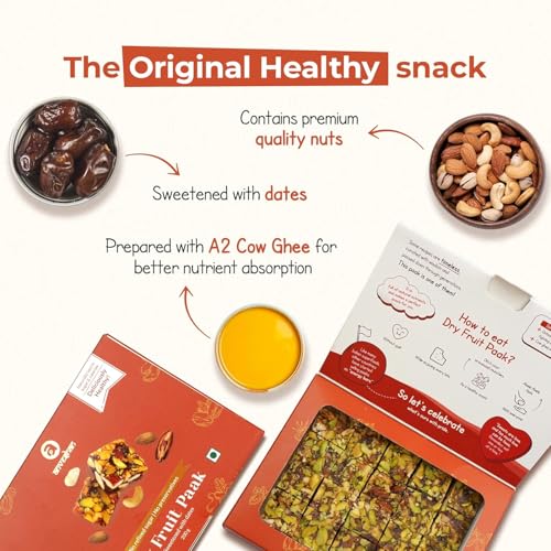 Image of Anveshan RaKhi Dry Fruits Sweets Combo Gift Hamper Pack - Dry Fruit Paak (350gm) and Handmade Rakhi | Super Healthy Sweet | Made Using Dates, Nuts, A2 Desi Cow Ghee | Sweets Gift Pack for your Brother
