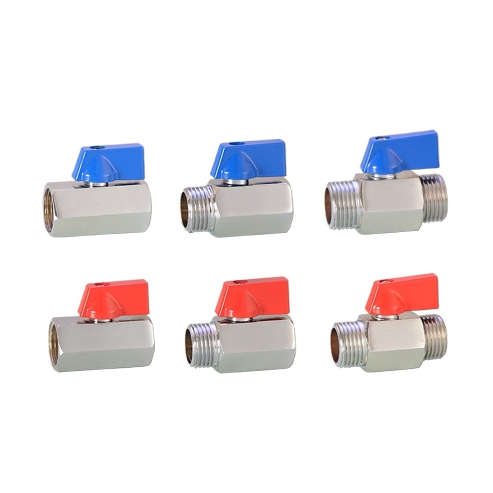 Válvula de bola mini 1/8 BSP hembra en latón azul para control de agua y compresores de aire
