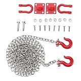【PORTÁTIL Y FÁCIL DE MONTAR Y DESMONTAR】--- 1:10 RC car crawler tow hook metal tow rope ligero, fácil de transportar y almacenar, el proceso de instalación y desmontaje es simple, los usuarios pueden completar fácilmente el ensamblaje, instalar o desmontar el automóvil de control remoto en cualquier momento.