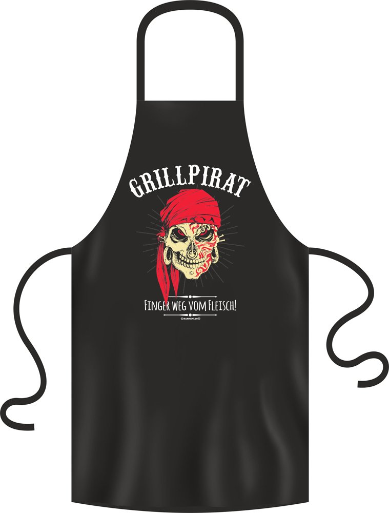 Grill pirata – Grembiule Taglia Unica 100% cotone – BBQ, Bar B Q, BBQ, Party Grembiuli
