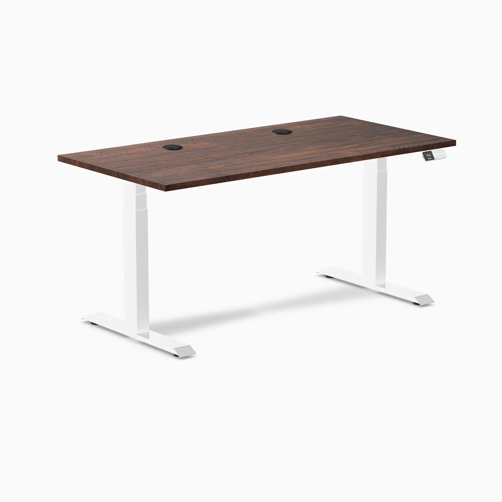 Desky Dual Softwood Sit Stand Desk American Rustic Pine 48" White