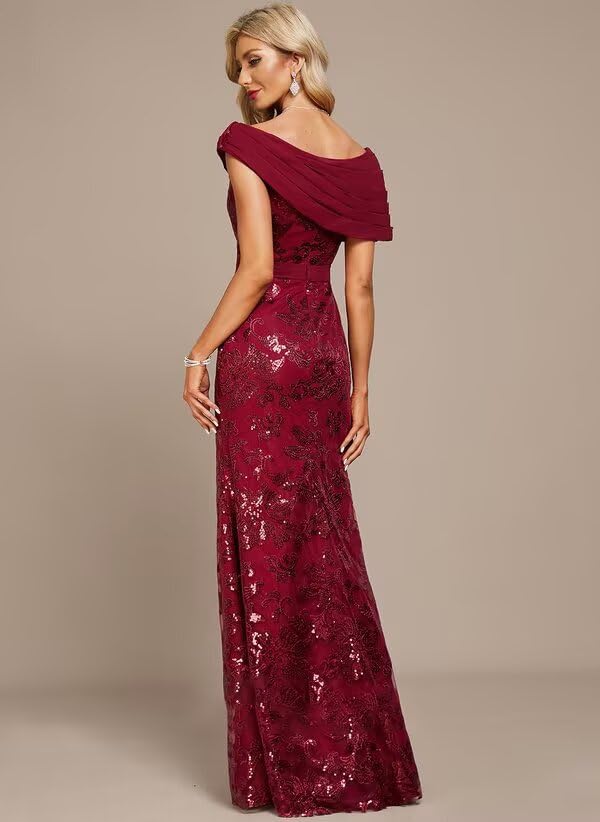 Lace Sequins Prom Dresses for Women with Pleated 2025 Off The Shoulder Evening Gowns Formal4