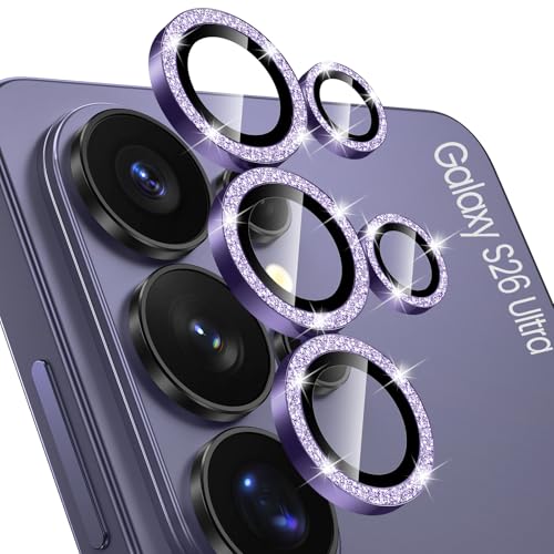 Tensea (3+2PCS Compatible with Samsung Galaxy S26 Ultra Camera Lens Protector 9H Tempered Glass Camera Cover Screen Protector Metal Individual Ring [Installation Tray][Case Friendly]