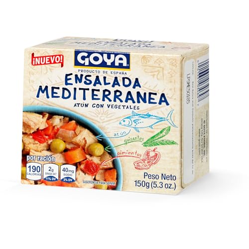 Goya Ensalada de Atún Mediterránea 150g, con Guisantes y Pimientos, Frescura y Auténtico Sabor en Cada Bocado