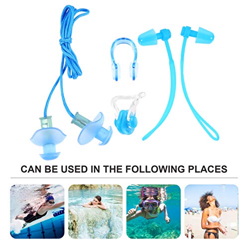 ABOOFAN Conjunto de 4 peças de tampões de ouvido e clipe de nariz kit de proteção nasal para criança