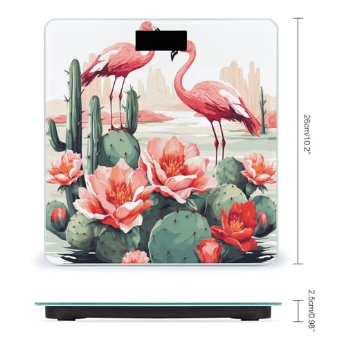 Báscula digital de baño con plataforma de vidrio templado decorada miniatura 2